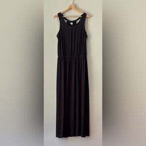 Gap Ruched T-Back Knit Maxi Dress True Black Size Medium